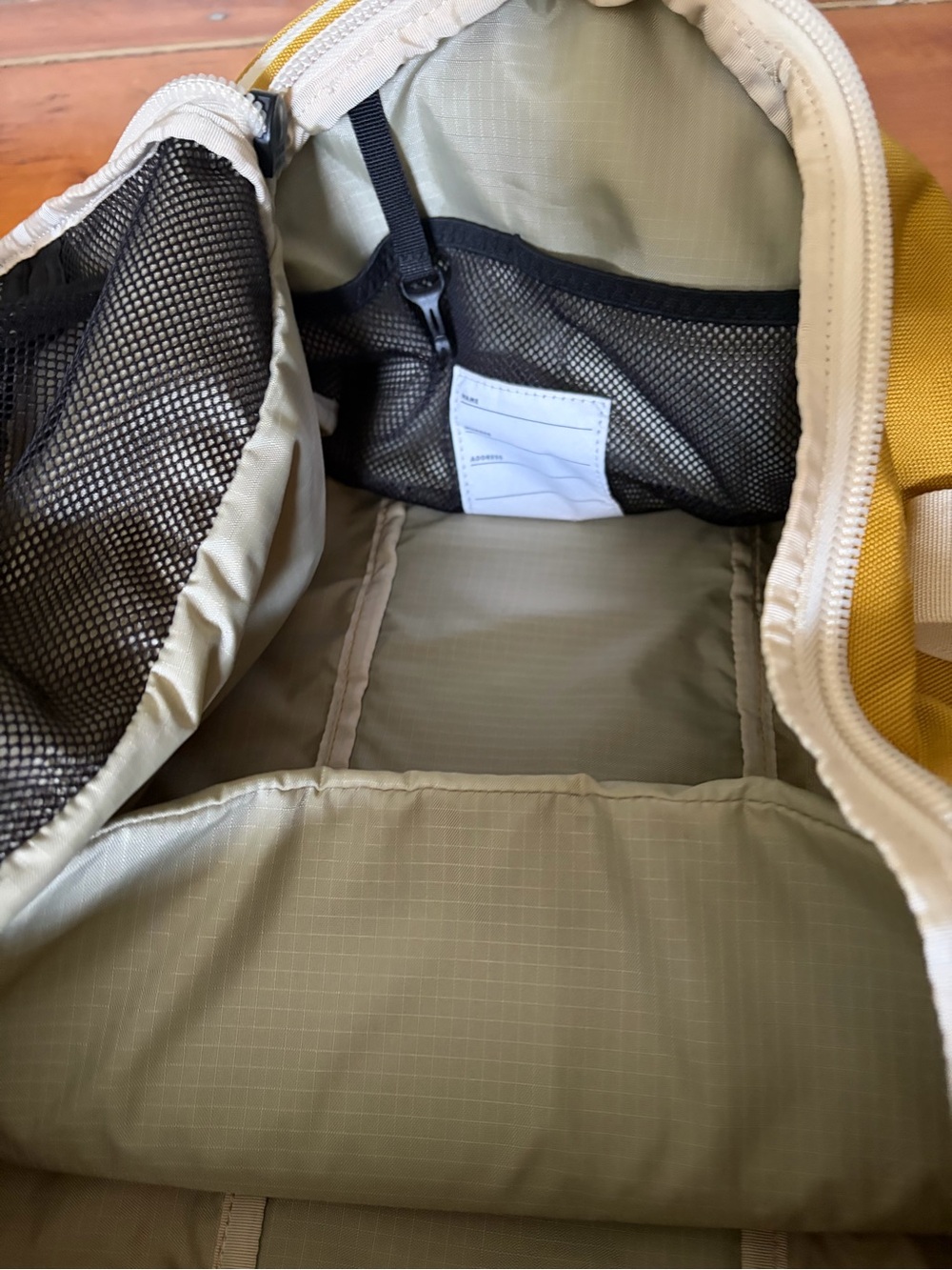 Mustard Yellow Travel Duffel with White Straps - Picture 2 of 5